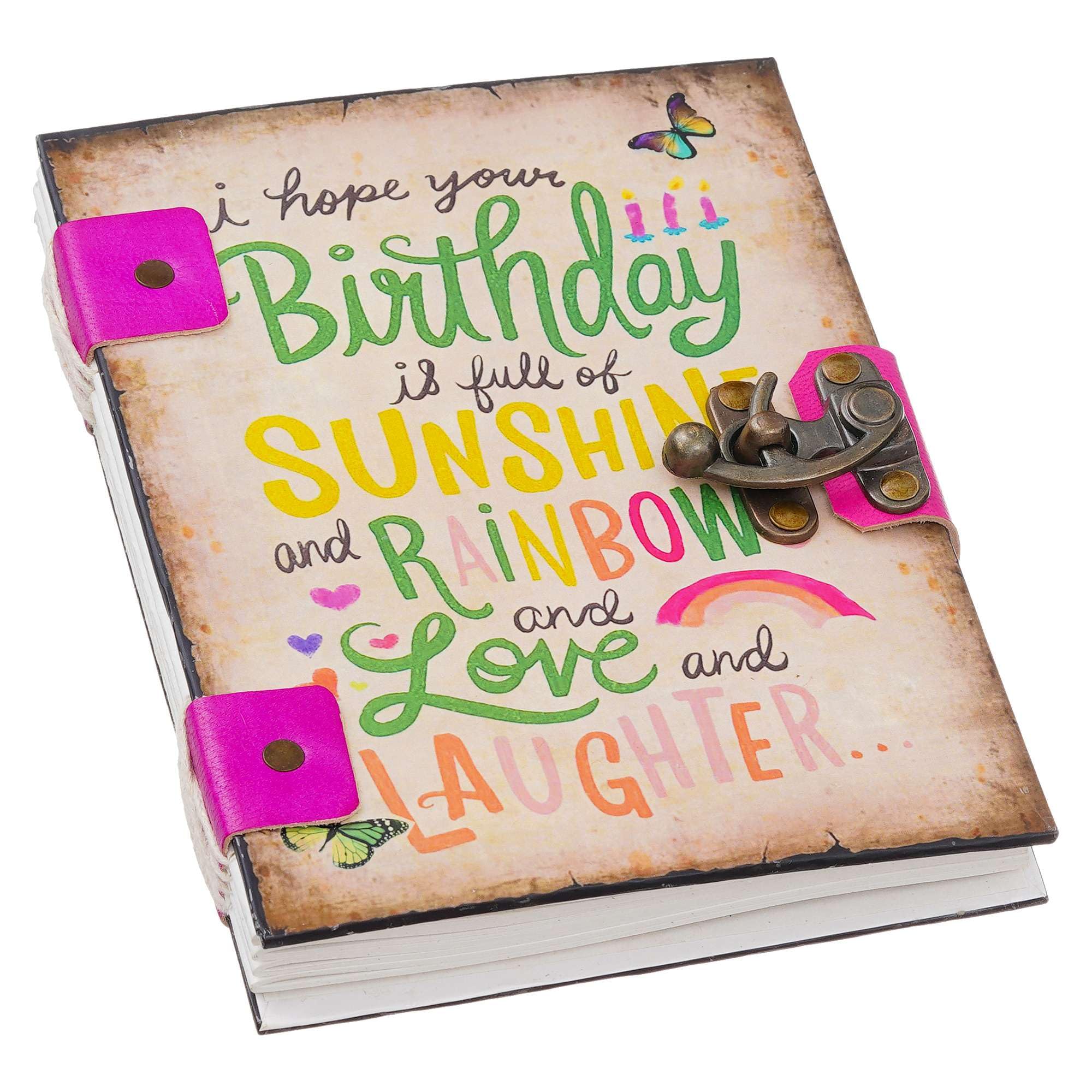 MsysCare Handmade Printed Cardboard Journal Diary with Buckle Lock | 200 Pages Notepad For Men and Women DIARY-05