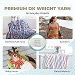 Mary Maxim Mellowspun DK Yarn, Lightweight Acrylic Cream Crochet Yarn for Baby Blankets, Afghans, Sweaters, and Clothing, 284 Yards, 3.5 Oz, Cream - 1 Skein