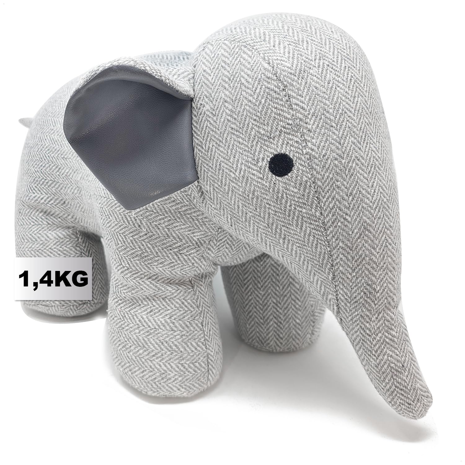 Com-Four Elephant Com-Four® Doorstop - Heavy Door Holder In A Cute Design - Functional Home Accessory - Window Stopper Ideal For Drafts - Brake Block 1.4 Kg For Windows And Doors