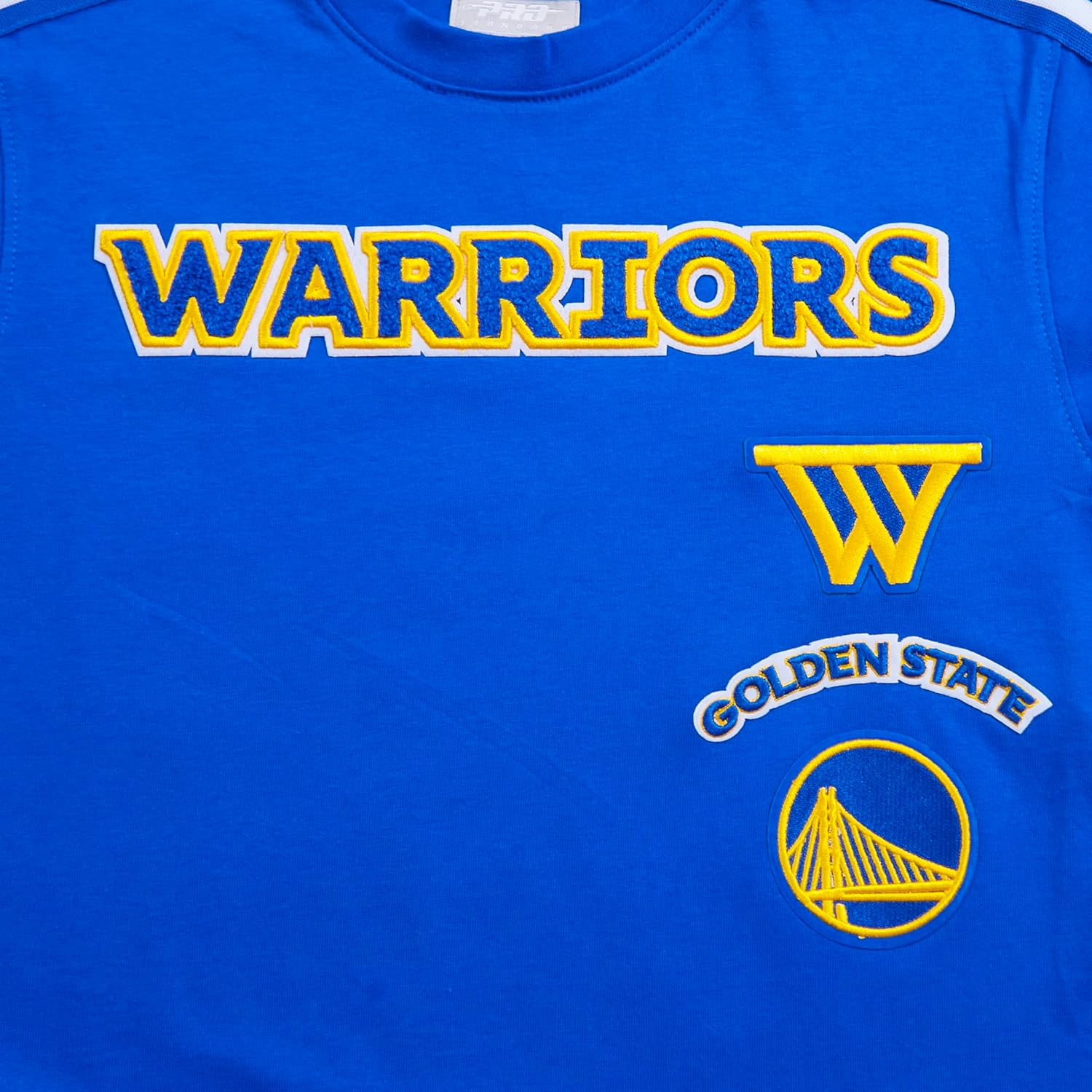Pro Standard Big Boys NBA Golden State Warriors Retro Classics Short Sleeve Taping Tee Royal Blue S - Image 2