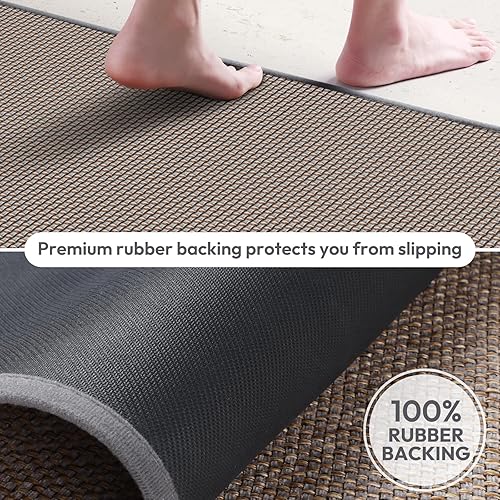 Miniatura 4 de Tapetes de cocina para piso, alfombra de cocina, antideslizante, lavable, absorbente, alfombra de camino de cocina para delante del fregadero,