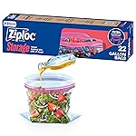 Ziploc Gallon Food Storage Bags, Stand-Up Bottom, Easy to Fill, 22 Count (Packaging May Vary)