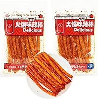 Mkostlich Latiao Spicy Strips, 2 Packs Latio Hot and Spicy, Chinese Spicy Sticks, Spicy Sticks Chinese Snacks, 3.59oz/pack 辣条 (3.59oz*2Pcs, Spicy Sticks)