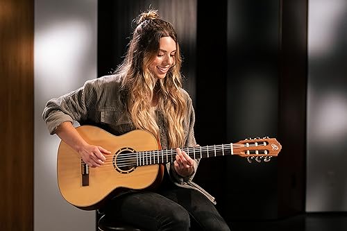 Miniatura 125 de Serie Familiar Guitarra Clásica de Nylon Tamaño 1/4 con Bolsa Tapa de cedro - Natural - Satén