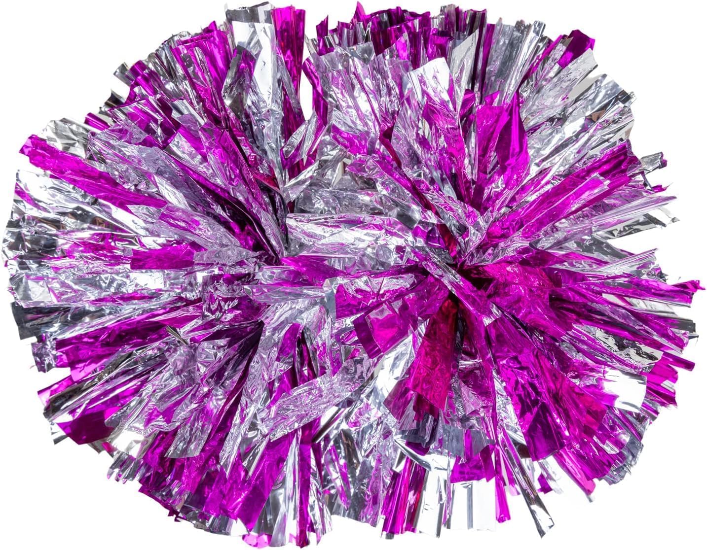 2 Pack pom poms Cheerleading with Baton Handle Plastic Ring Cheer Poms Cheerleading Pompoms for Sports Party Dance Team Accessories Cheering Squad Spirit(Color:A-8)