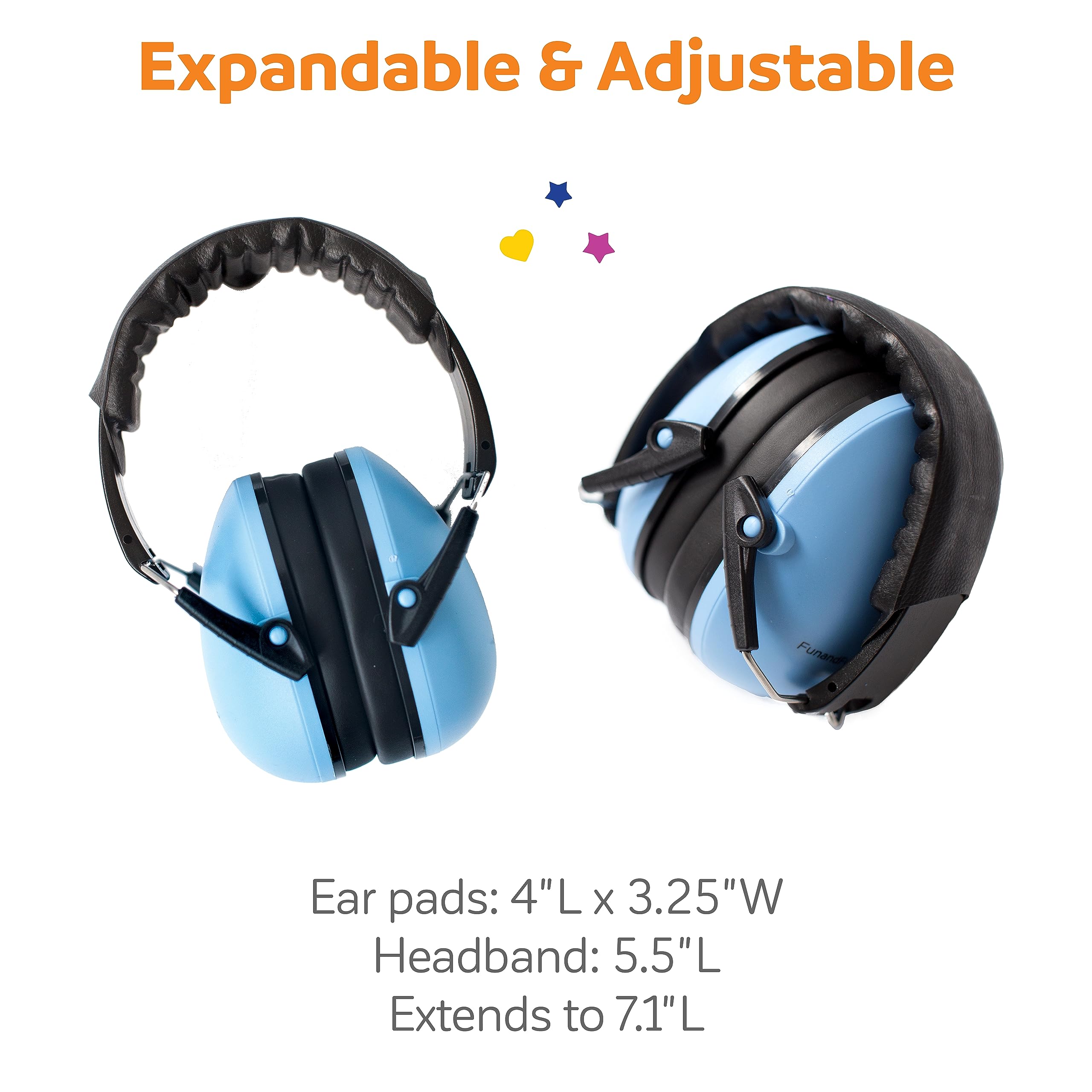 Fun and Function riduzione del rumore cuffie/paraorecchie per i bambini ear protection per i bambini con problemi di autismo sensoriale, disturbo uditiva o sensibilità sound - blu - per età 5+