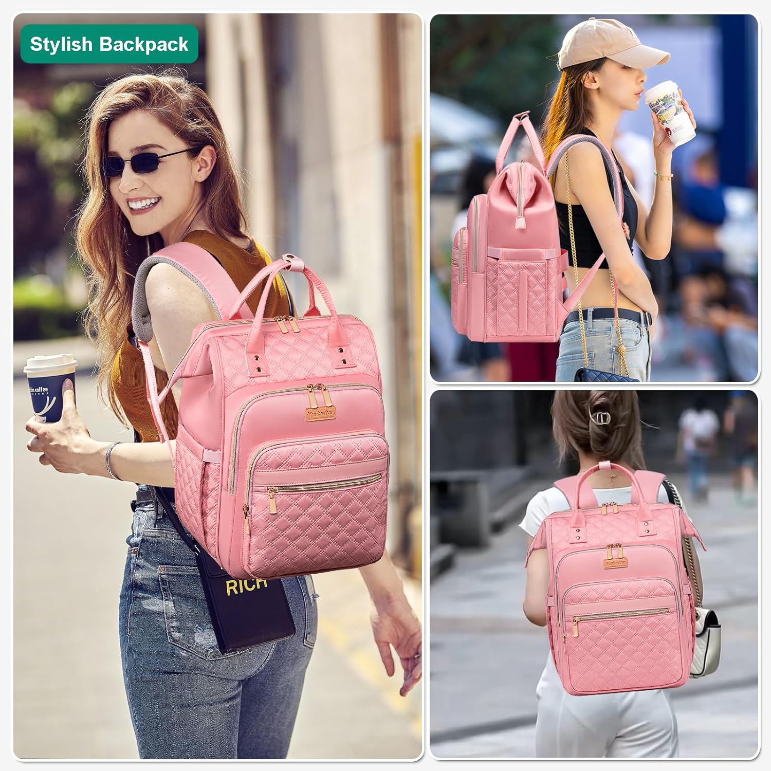 Lunch Backpack for Women, 15.6 Inch Laptop Backpack for Womens Stylish Nurse, Teacher Work Back pack with Lunch Box Insulated Backpacks Cooler for Women Men Travel Camping Picnics - Image 7