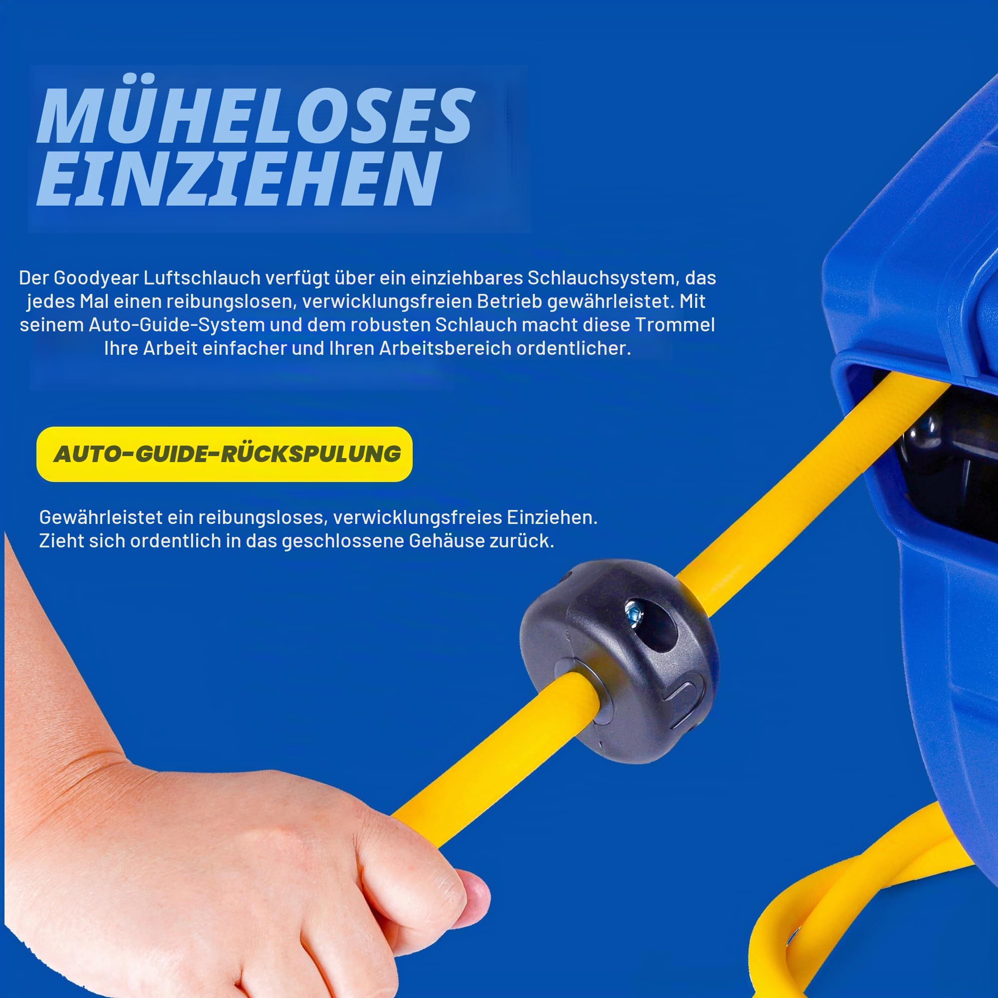 Goodyear retractable air compressor/wasserschlauchtrommel, max. 300psi (3/8 „x 65 ft) hybrid polymer-schlauch