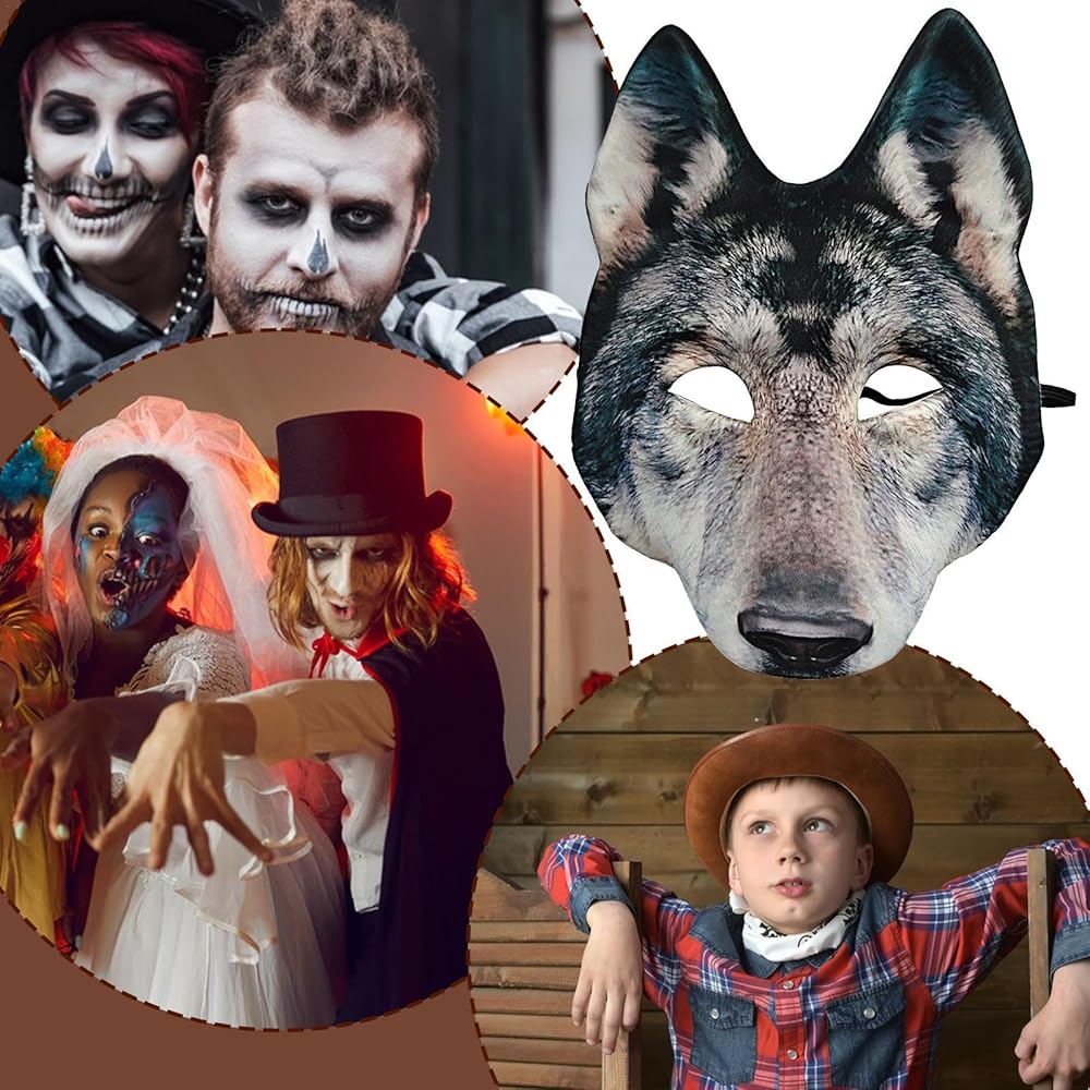 Amazon.co.jp: 狼 やわらかい お面 オオカミ ウルフ 黒狼 立体