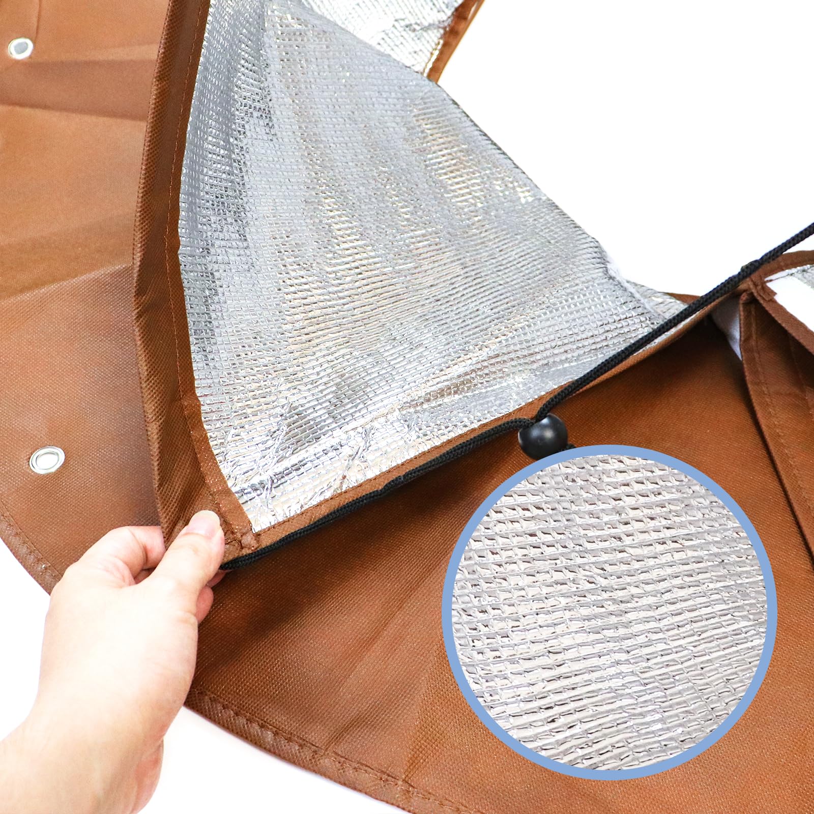 Tesmotor Palmenwurzelschutz 2 Stück, Kälteschutz für Pflanzen und Bäume bis 34cm Durchmesser, Winterschutz für Palmen, Doppelte Isolierung, Ø 100cm, 100 g/m² (Braun)
