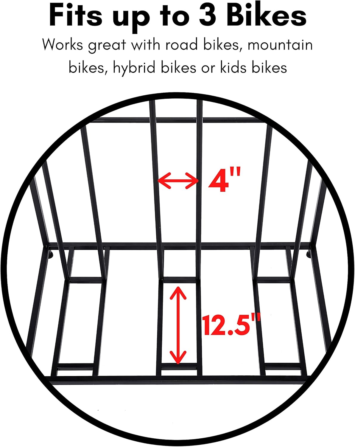 Garage floor door for bike bikes from Birdrck's house - self -supporting organizer for the outdoor courtyard - Support for vertical walls for scooters, rakes, motorcycles, hoverboard, gloves - contains 3 bicycles - Black 9 81Ld5 v+34L. AC SL1500