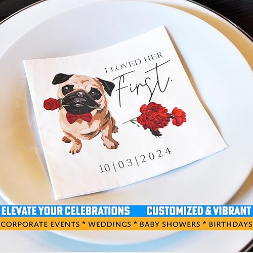 Miniatura 3 de Personaliza tu celebración 50 servilletas personalizadas para bebidas fotográficas, impresión vibrante a todo color, 3 capas, 4 34 x 4 34 pulgadas,