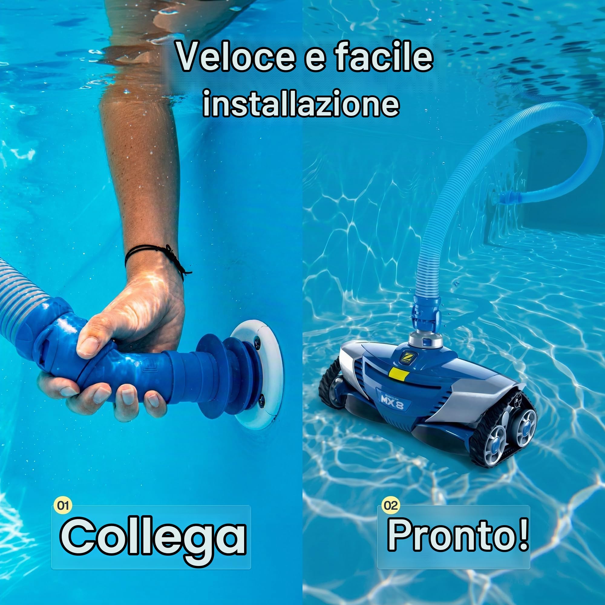 Zodiac MX8. Pulitore Idraulico per Piscine Interrate fino a 72 m²