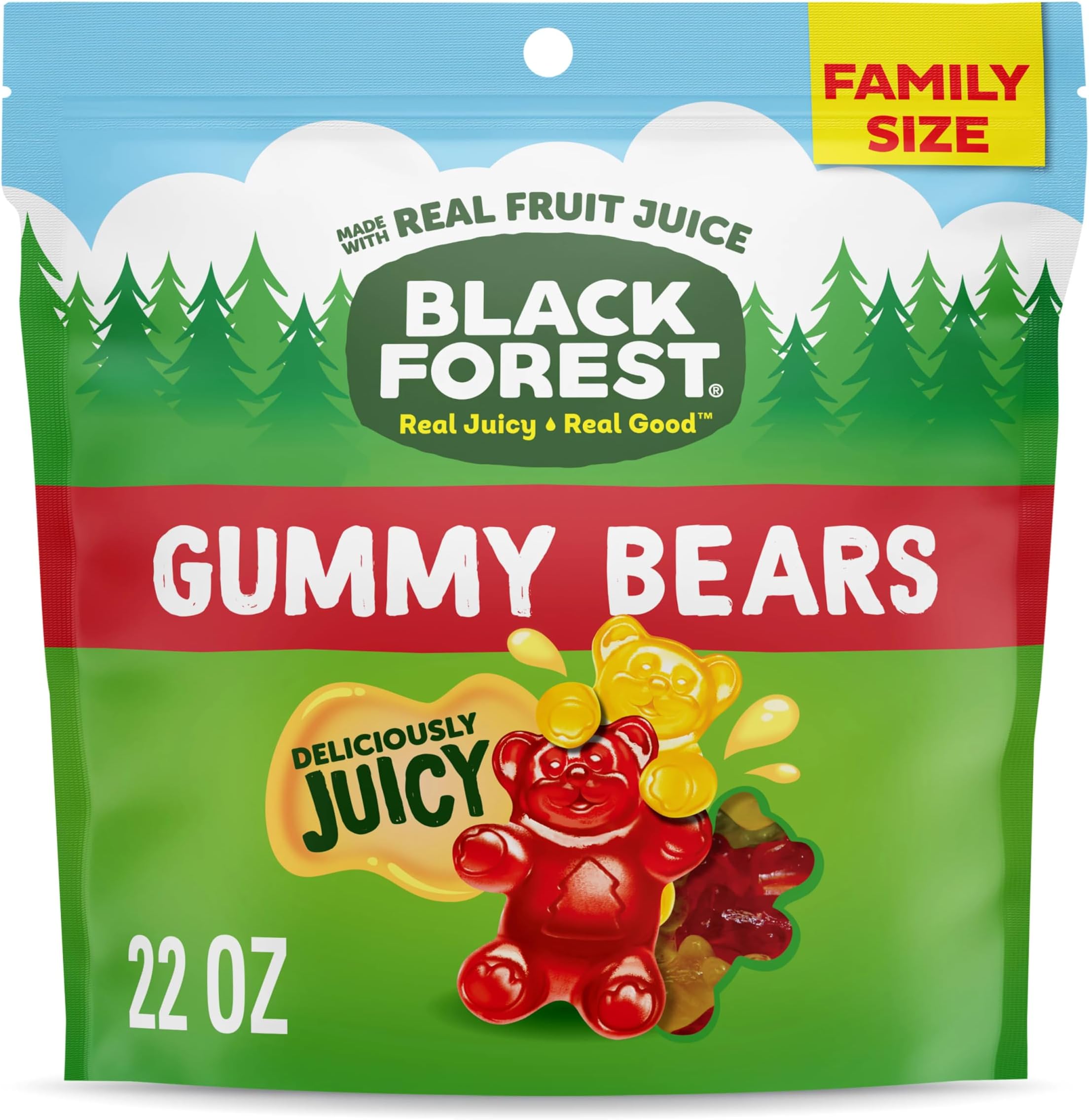 - Gummy, Bears, Fruit Flavor, Deliciously Juicy, Made with Real Fruit Juice, 22 oz