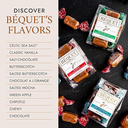 Miniatura 29 de Béquet Caramelo – Caramelo de sal marina celta – Caramelo gourmet – Caramelo de caramelo salado envuelto individualmente – Hecho en Montana – Kosher