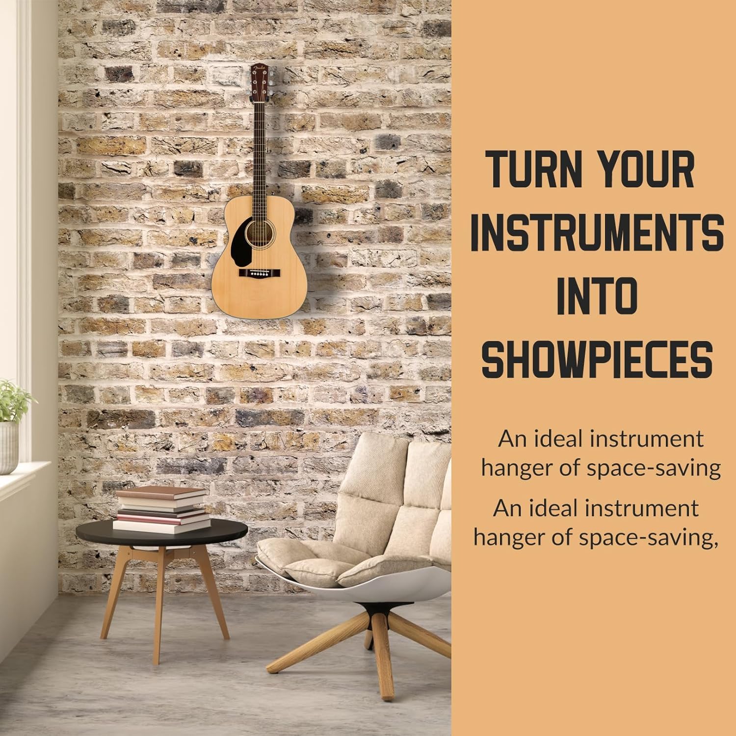 LALAOKS Gitarren-Wandhalterung, Wandaufhänger, Haken, schwarz, Metall, Gitarrenhalter für Akustik-, E-Bassgitarre, Ukulele, Banjo, Mandoline, Schwarz, 12 Stück