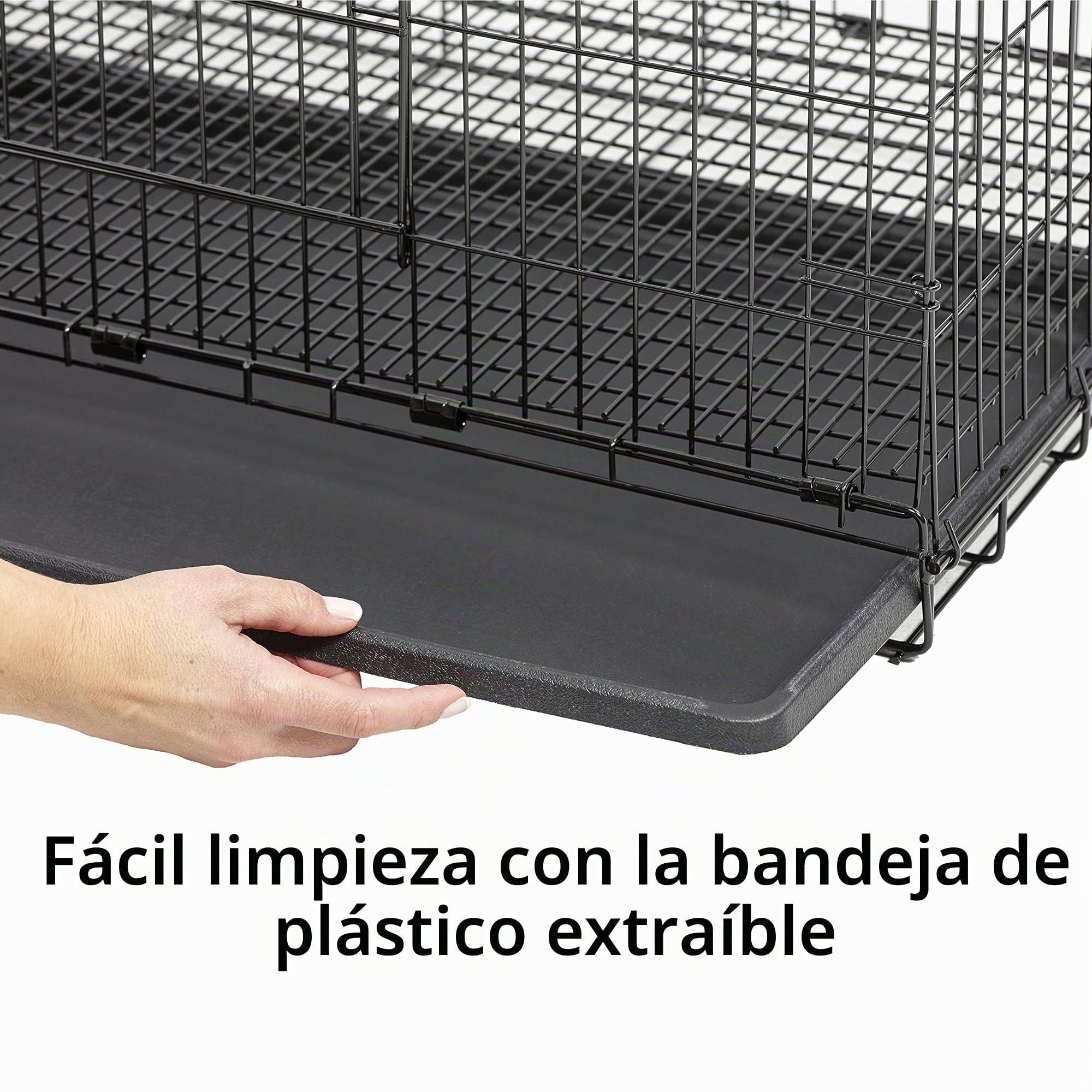 MidWest Homes for Pets - Jaula pequeña para conejos, suelo de malla de rejilla, bandeja extraíble, acceso a la puerta superior y delantera, acabado resistente a la corrosión, no requiere herramientas