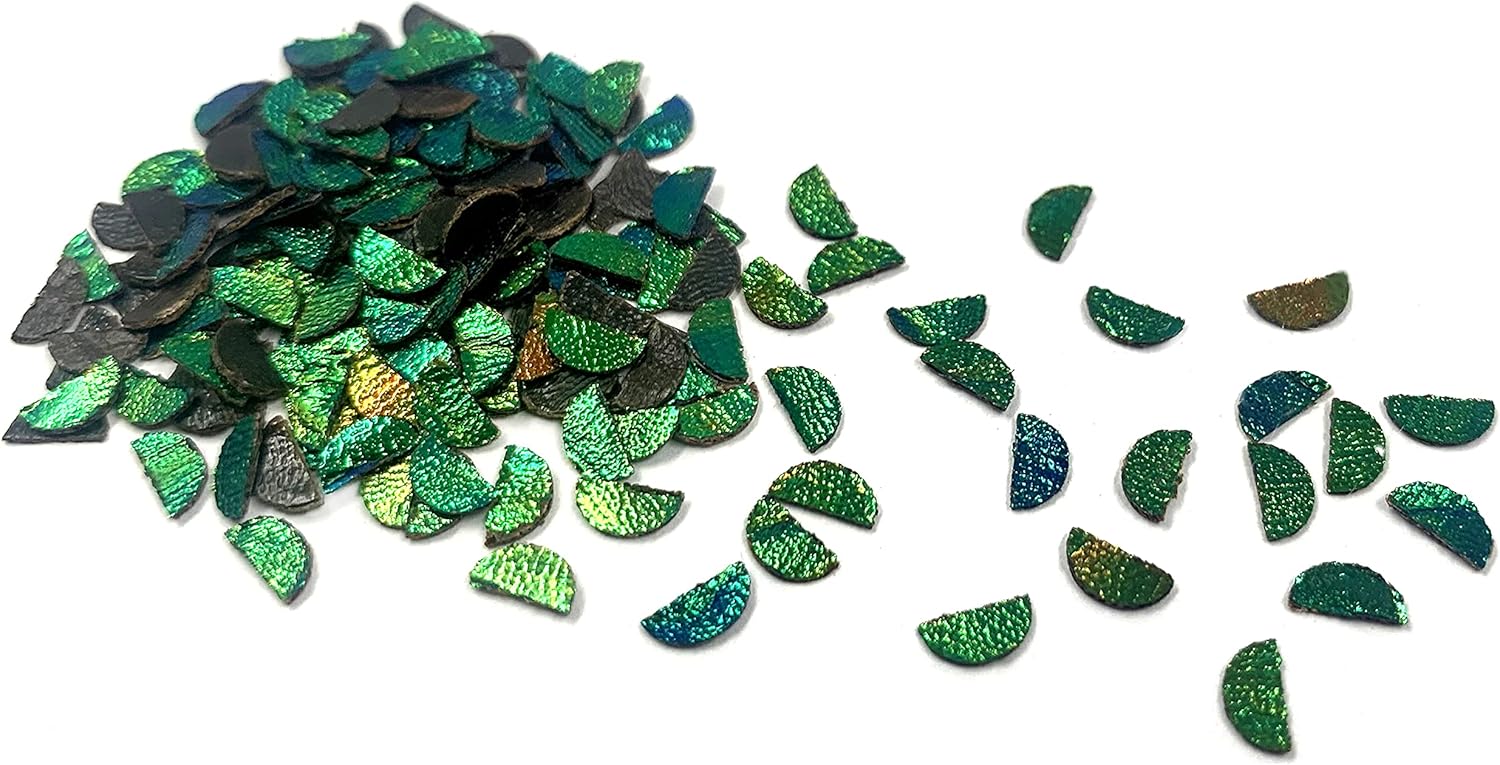 Sunne Tropical - UNDRILL No-Hole 100 Pcs Jewel Beetle Elytra Natural Wings for Art Craft Sculpture Beads Jewelry Design (Heart 6 MM)