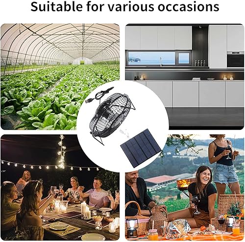 Miniatura 4 de Ventilador de escape solar de 5 W para ventilador de cobertizo, kit de ventilador solar impermeable para gallinero, casas de mascotas y ventanas,