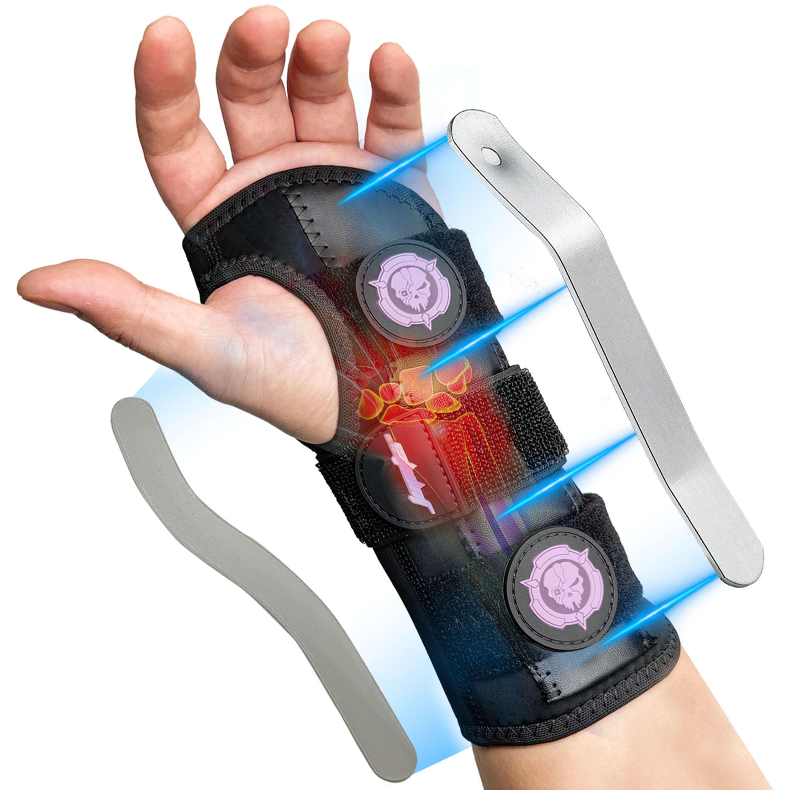 Jupiter Neoprene Wrist Brace - Adjustable Relieves Pain from Carpal Tunnel Tendonitis Arthritis Sprains Unisex Day Night Wear