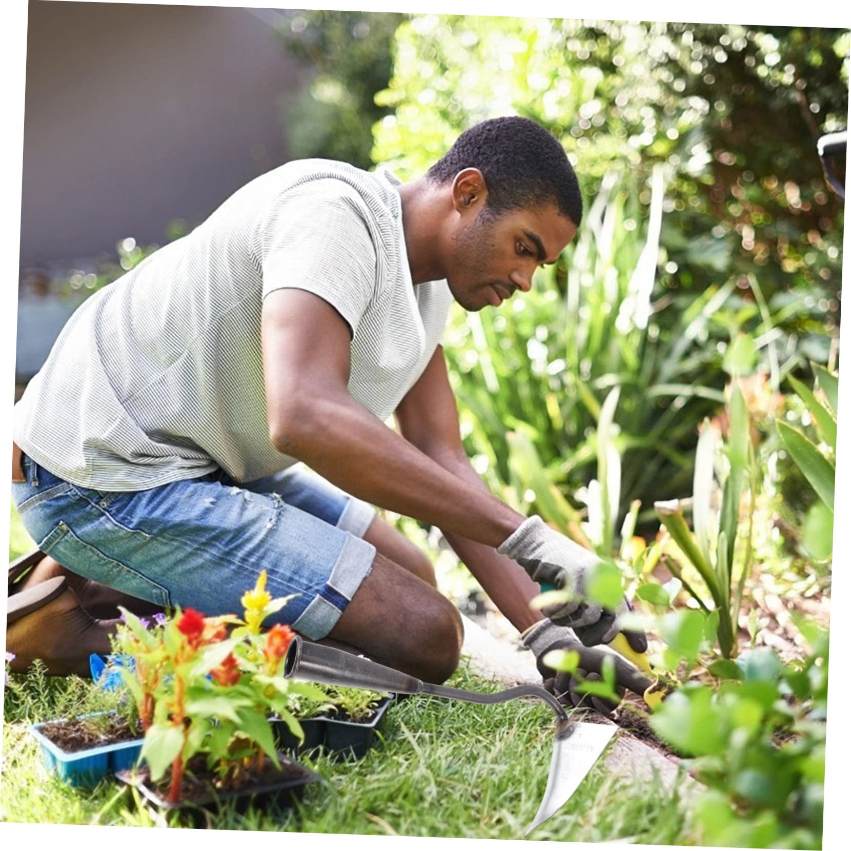 ibasenice 1pc Triangle Hoe Digging Tool Points Triangle Hand Plow Triangle Pointed Tip Hoe Garden Man Shovels Land Clearing Hoe Flower Planting Hoe Vegetable Planting Hoe Iron