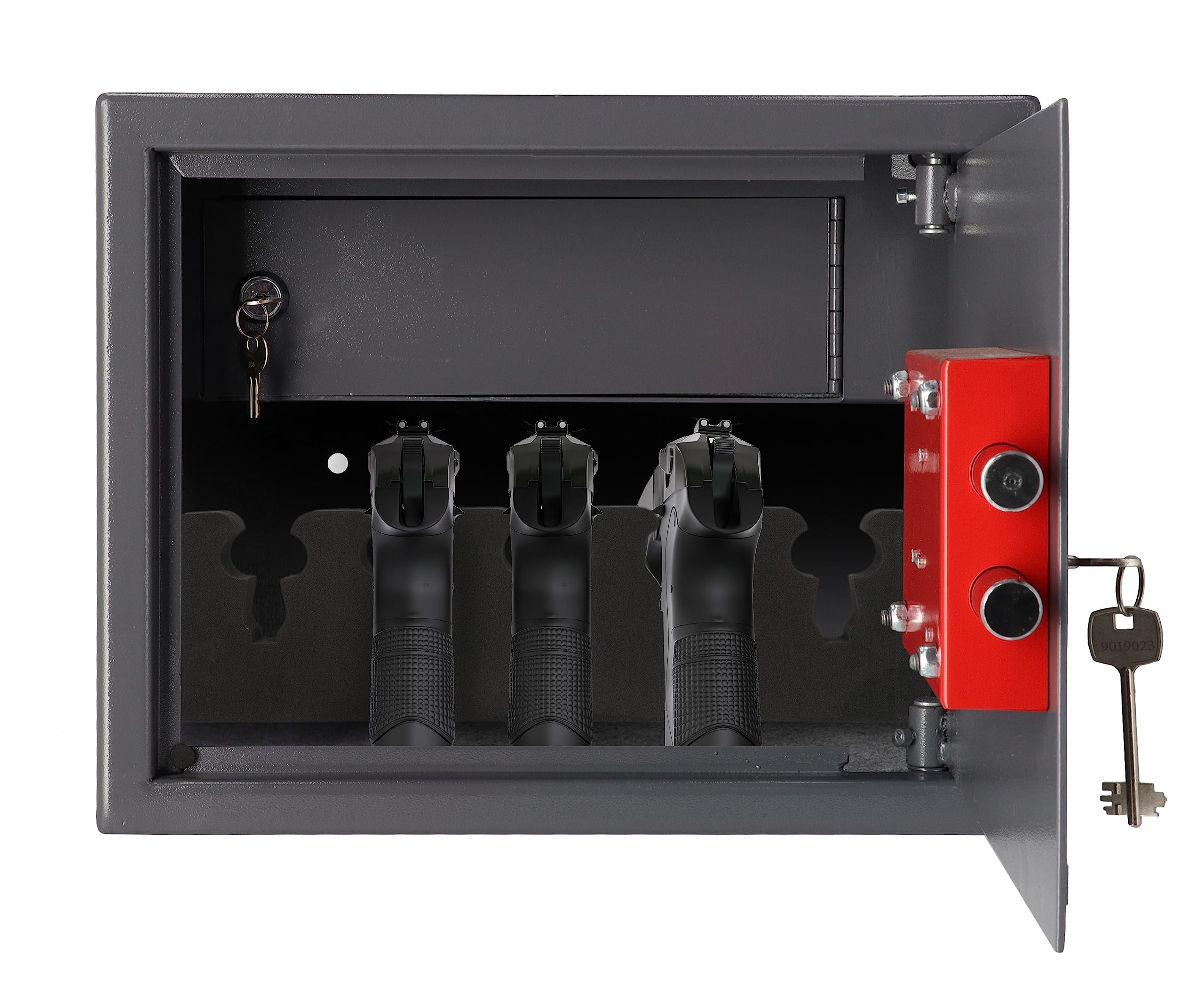 Caja Fuerte con Llave 30x38x30cm 30L Pared Gruesa para Seguridad Hogar
