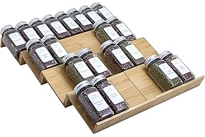8 Piece Bamboo Spice Rack Drawer Organizer