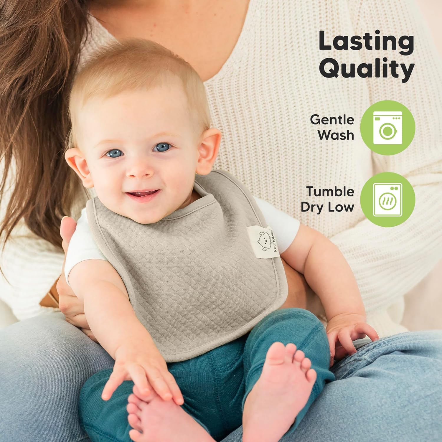 KeaBabies 8-Pack Organic Baby Bibs for Girls, Boys - Quilted Cotton Cloth Baby Drool Bibs for Drooling and Teething Toddler, Newborn, Infant, Soft & Super Absorbent (Dawn) - Image 8