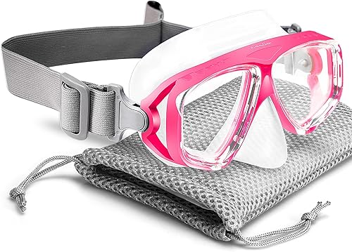 OMGear Gafas de natación para niños con cubierta para la nariz, correa de tela, máscara de buceo para niños (4-16) equipo de esnórquel juvenil,