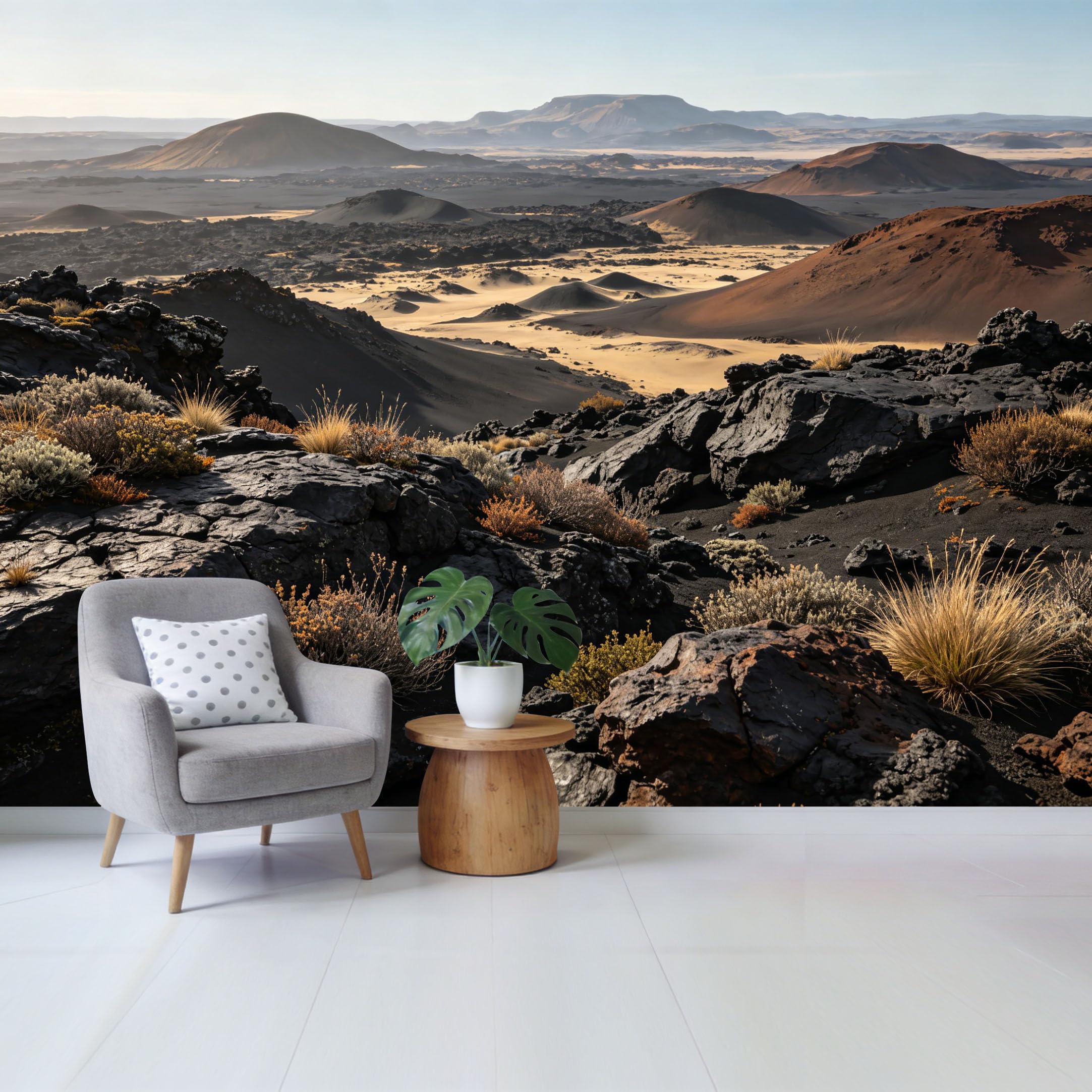 Qzlithotic Yq2605251165 Custom Size Wall Mural Desert Landscape Volcanic Rock Mountain View 3D Textured Selfadhesive Wall Fabric Removable Wallpaper For Home Office Decor