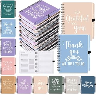 Tellingyou 20 Pcs Appreciation Gifts Bulk for Employee Coworkers, Pastel | Housekeeping DSP EVS Week Gifts A6 Notebook with Pens Thank You for Teacher Staff Office Team, to Do List Notepad Journal