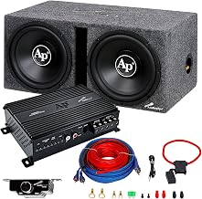 Audiopipe Super Bass Combo Package (APSB-1250CLV), 12" Subwoofer & Micro Class D Amplifier Combo with Complete Installation Kit, Powerful Car Bass Upgrade