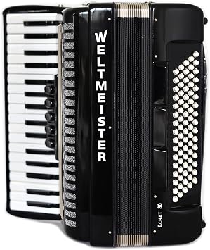 NEW Weltmeister Achat 80 Piano Accordion 80 Bass buttons, New Straps and Hard Case, German Keyboard Accordian, Black