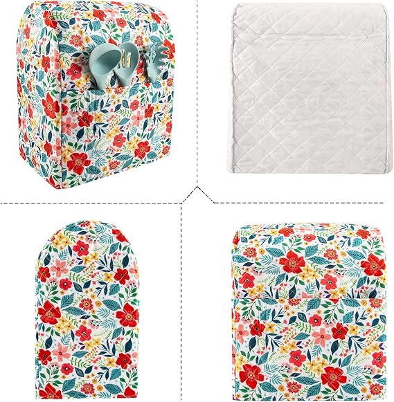 Kitchen Aid Mixer Cover Compatible with 6-8 Quarts Kitchen Aid/Hamilton Stand Mixer/Tilt Head & Bowl Lift Model,Flower Print Mixer Cover Pioneer Woman Kitchen Accessories,Kitchen Aid Mixer Accessories | tilt head bowl lift pioneer dust cloth protective woman accessories women large appliance protector washable dirt storage