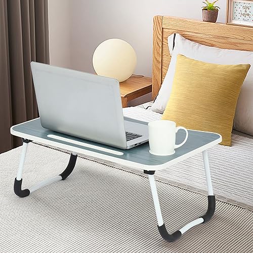 Miniatura 3 de Escritorio de regazo para laptop para cama mesa de cama plegable portátil para escribir y leer bandeja plegable para comer desayuno soporte de