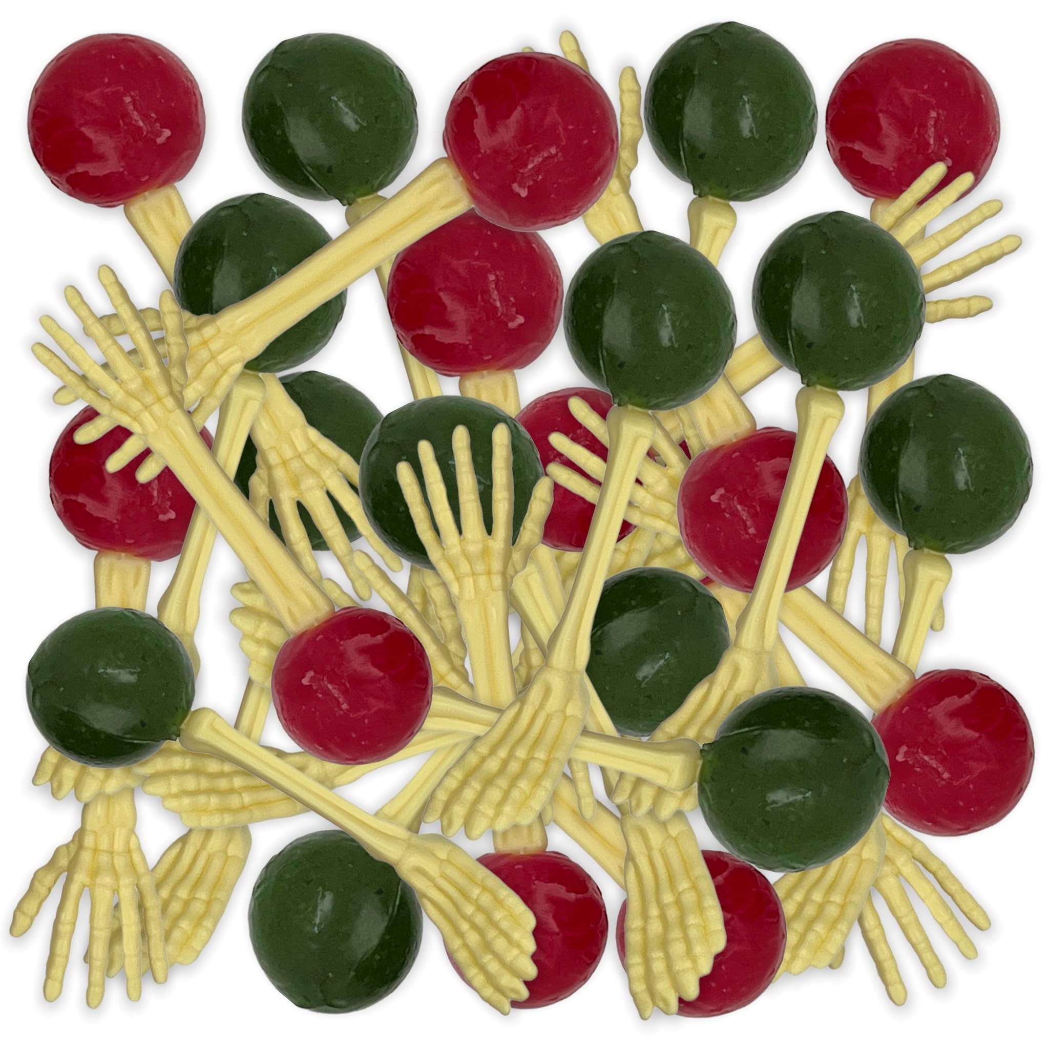 MIK funshopping Bonbons d'Halloween - Petit cadeau effrayant pour fête et snacks terriblement délicieux, bonbons emballés individuellement (sucettes Creepy Tasty Bones, 3 x 80 g)