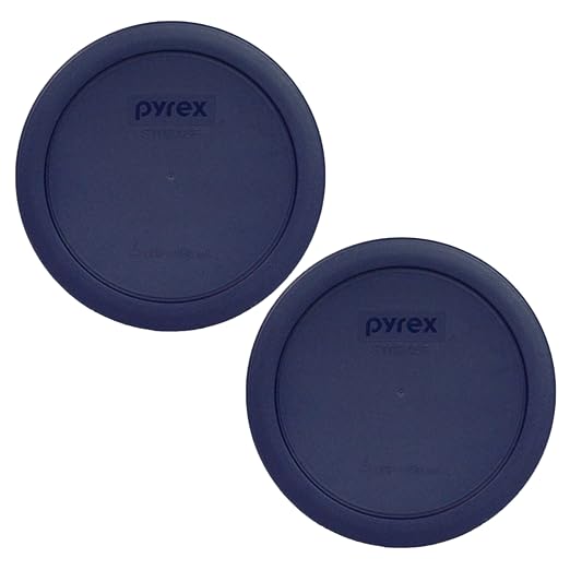 Pyrex 7201-PC 4 Cup Blue Food Storage Replacement Lid (2-Pack) - Made in USA