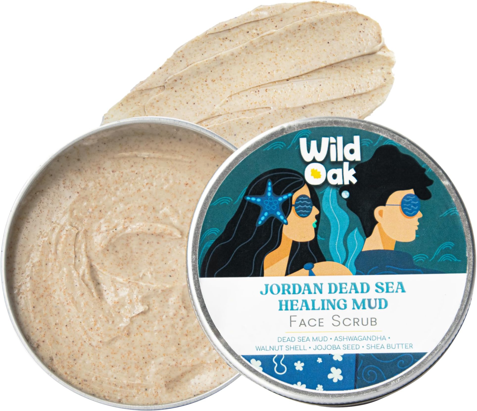 WildOak Jordan Dead Sea Mud Face Scrub | 2% Niacinamide | Deep Cleansing & Exfoliation | Removes Dead skin & Impurities | Fights Acne & Aging | De-Tan & Brightens | Pore Refining & Oil control | 100g