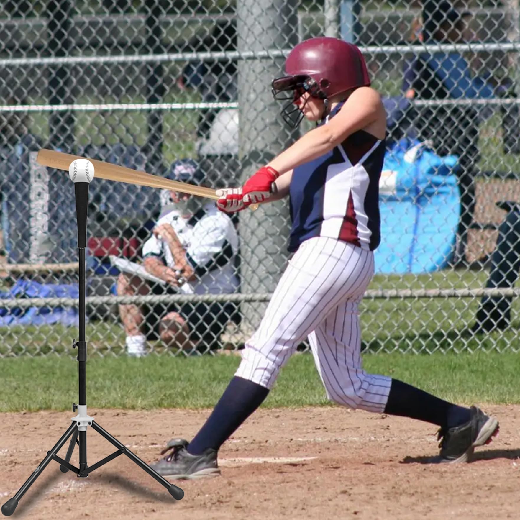 Baseball Batting t -t -tee, da 25 a 39 pollici Trippied Baseball Tees per colpire, t -tee di baseball per bambini portatili per colpire le prove di allenamento, con una borsa da trasporto, tee in bat