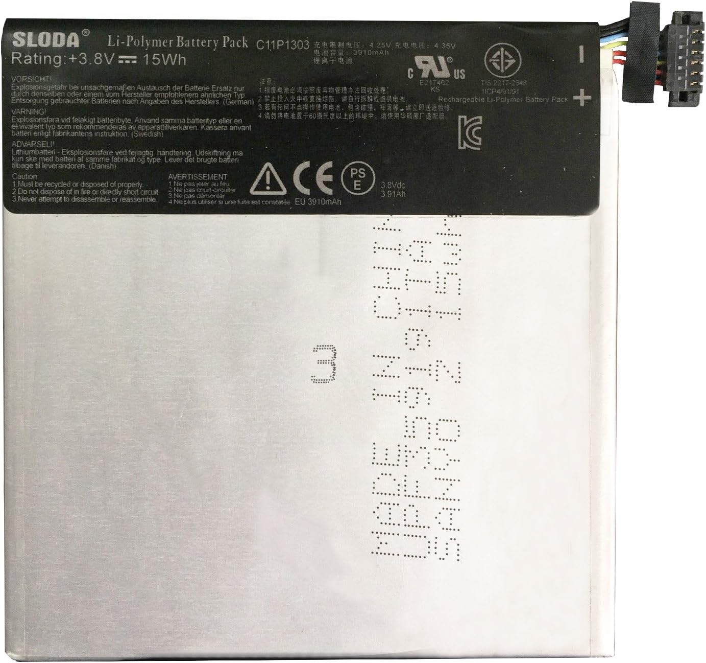 SLODA Replacement Battery for Asus Google Nexus 7 Second Generation (2013 Model) Tablet ME571 ME571K ME571KL K008 K009 C11P1303 Pad Battery