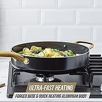 Vista 11 de Blue Diamond Sartén de 4 cuartos de galón con tapa, cerámica de diamante no tóxica sin PFAS de inducción, antiadherente, apta para lavavajillas