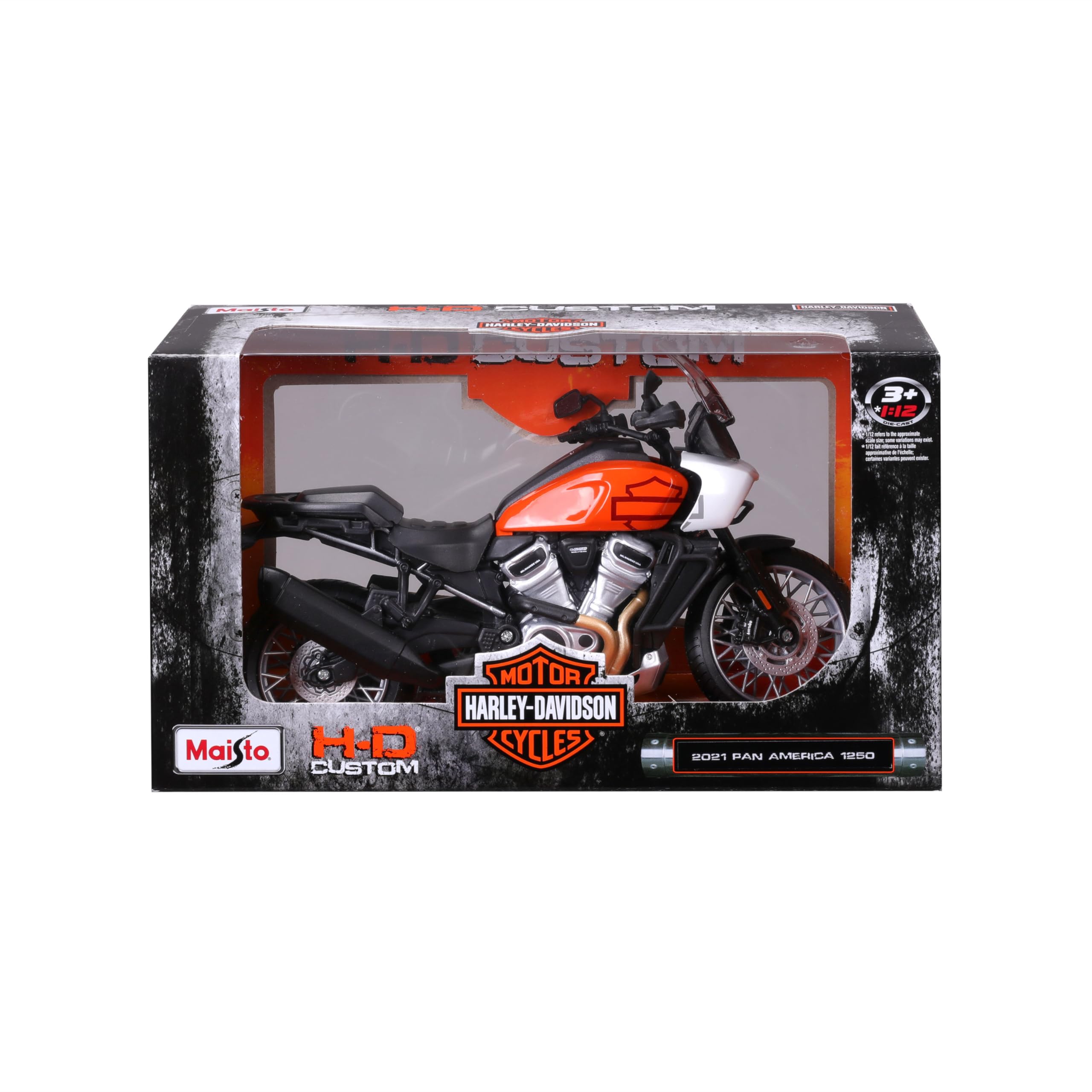 MAISTO Harley Davidson Pan America 1250 ´21 - Modellmotorrad 1:12 Originalgetreues Sammlermotorrad Spielzeugmotorrad mit Lenkung & beweglichem Ständer, ab 3 Jahren (532339)
