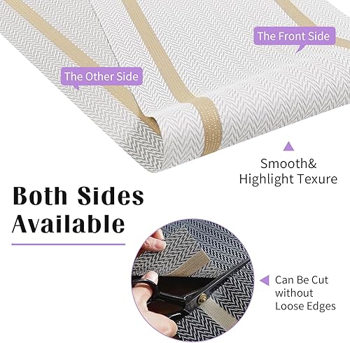 Miniatura 6 de FAVE Camino de mesa de vinilo tejido blanco tejido con hilos dorados, 72 x 12 pulgadas, resistente al calor, lavable, para bodas, banquetes,