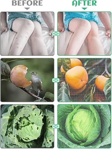 Miniatura 5 de Red de insectos, red de jardín para protección del jardín, mosquitera de malla fina para árbol de cigarras, invernadero (8 pies x 25 pies, blanco)