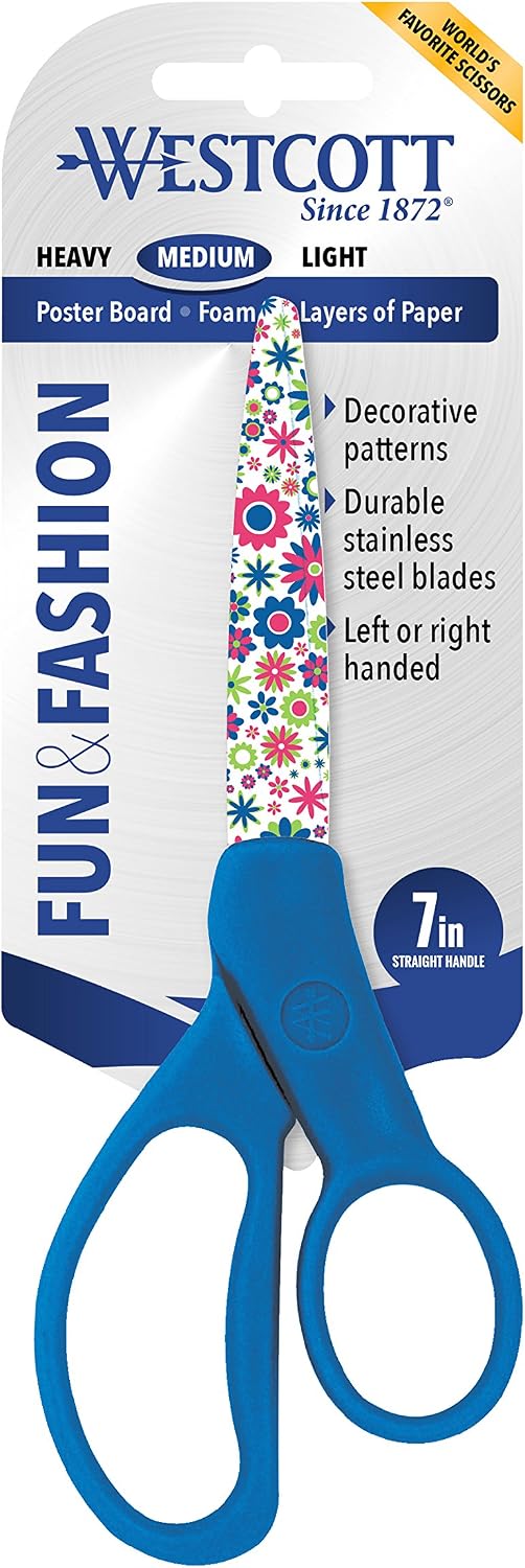 Westcott 7" Fun/Fashion Student Scissors, standart, Assorted