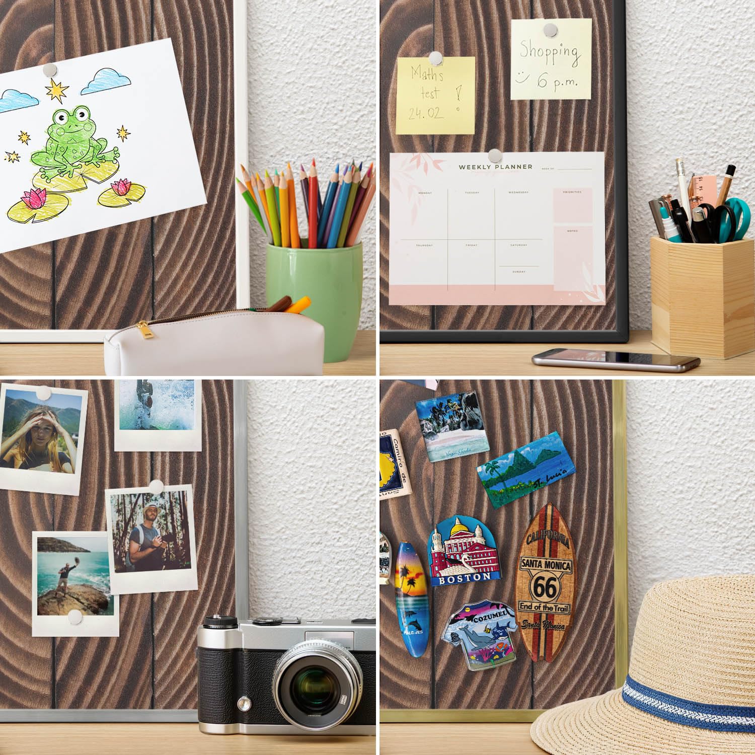 Panel Magnético 60x40 cm | Marco Plateado | Estructura De Madera | Montaje Fácil | Pizarra de Pared | Para Restaurante y Bar | Expositor para Menú, Ofertas del Día