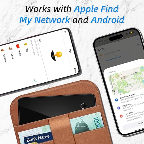 Miniatura 2 de AUDHEID Buscador de billeteras para iOS, localizador Bluetooth para teléfono, equipaje, bolsa impermeable IP67, resistente hasta 2 años de duración