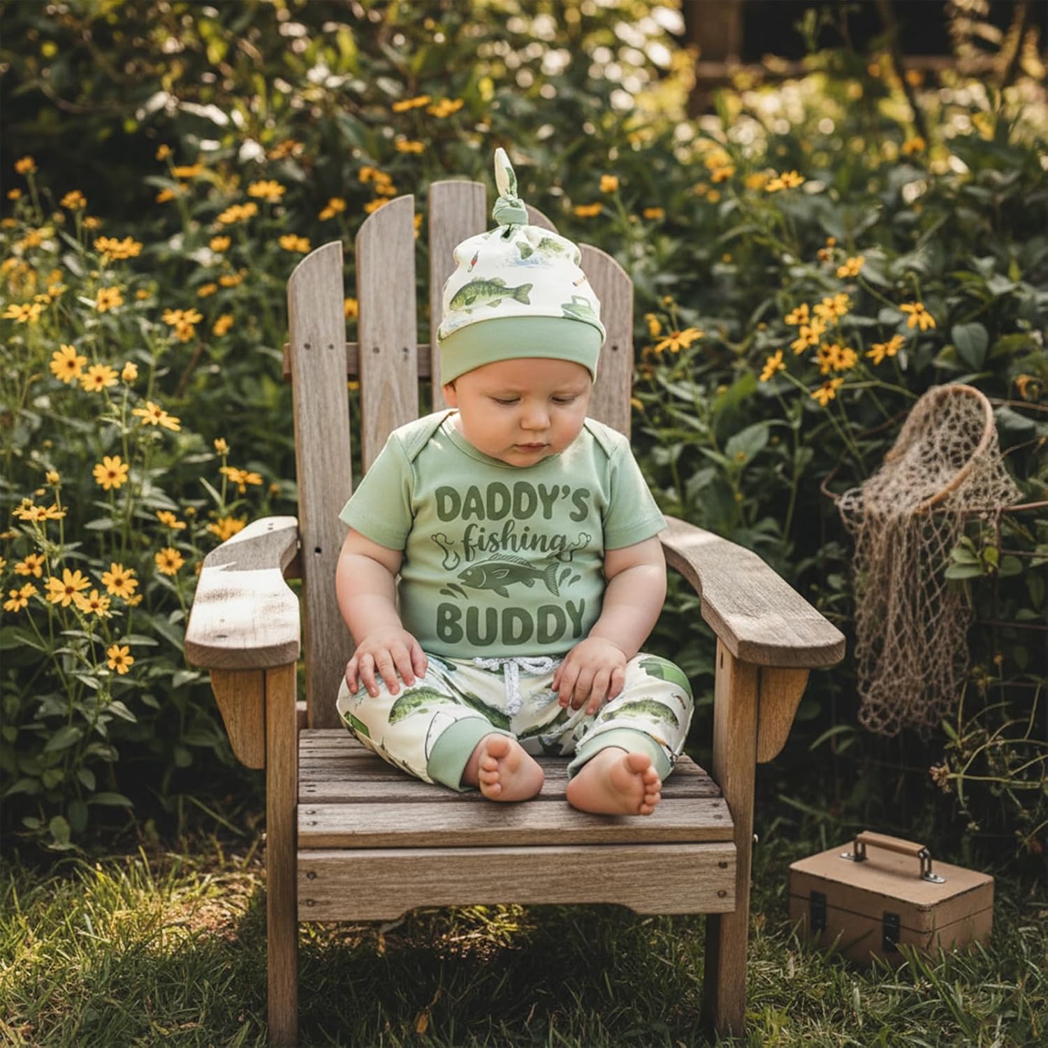 GOOCHEER Newborn Baby Boy Clothes Fishing Short Sleeve Romper Shirt Tops Pants Hat Summer Spring Outfits Set - Image 2