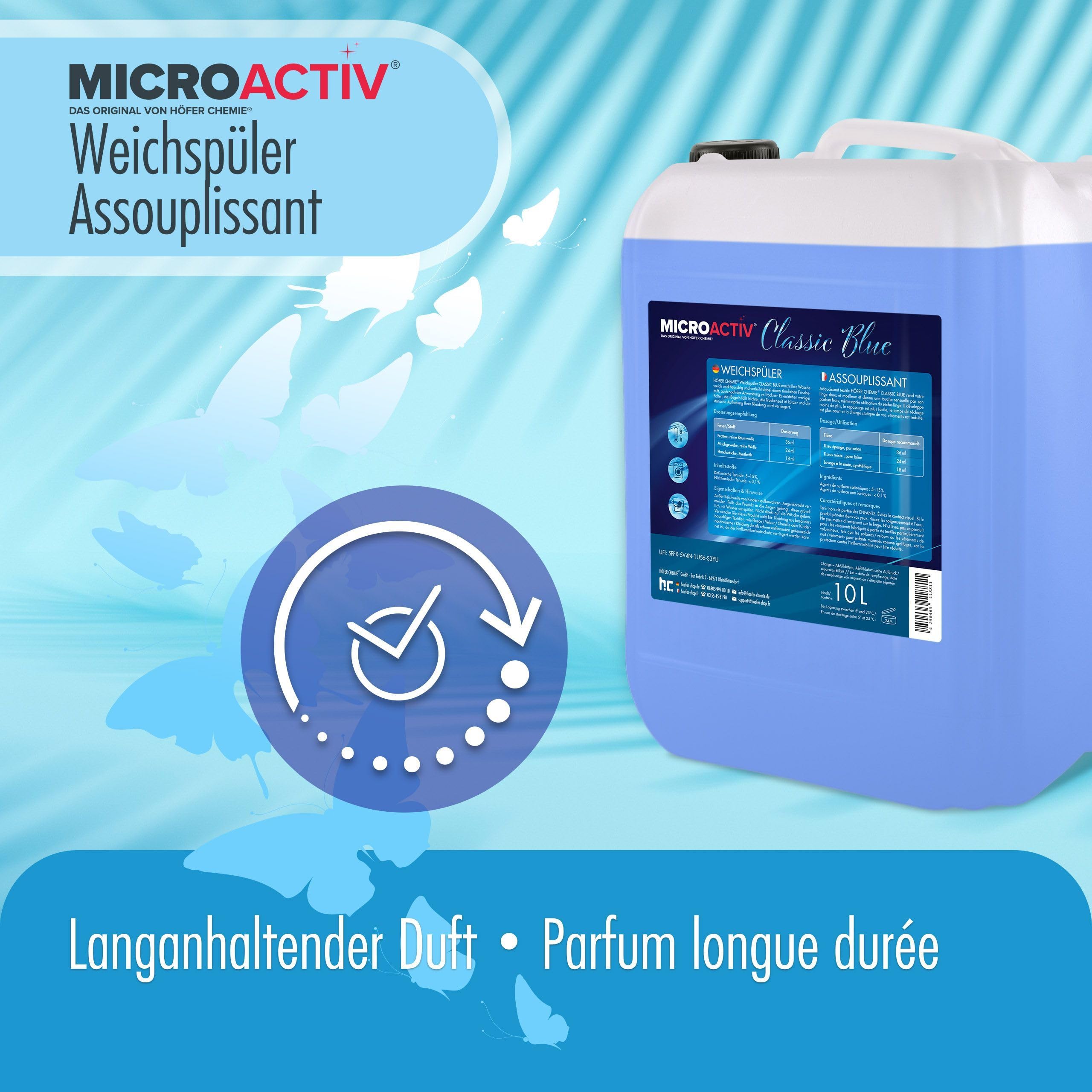 10 L Weichspüler Konzentrat CLASSIC BLUE Frischeduft von Höfer Chemie