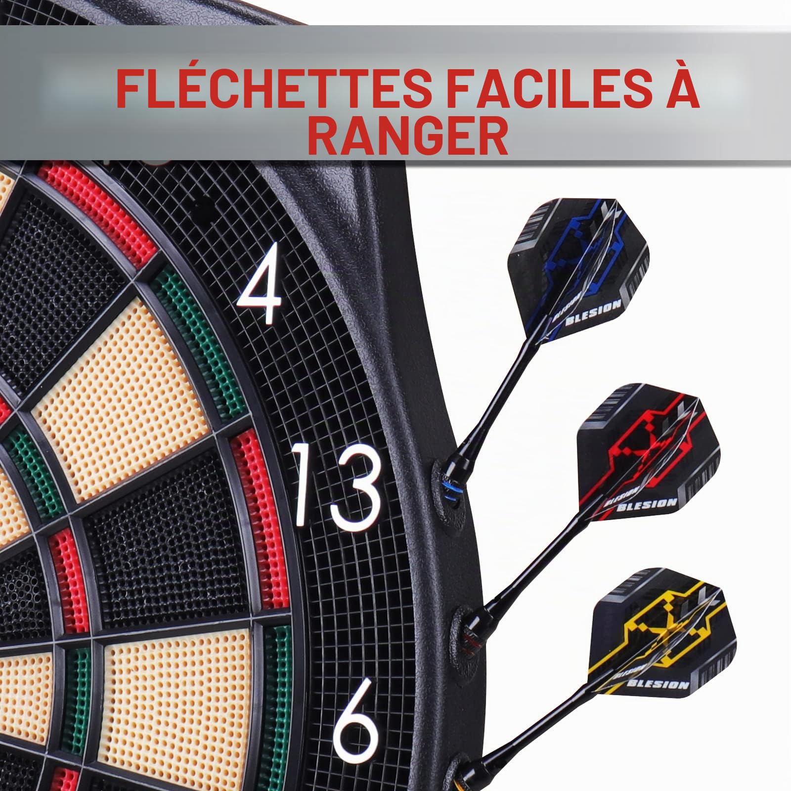Cible de fléchettes électronique avec 12 fléchettes électroniques électroniques - Cible de fléchettes électronique